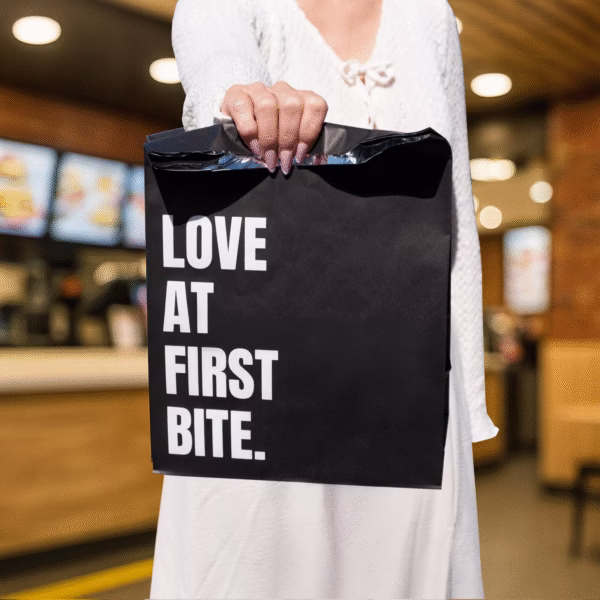 TORBA PAPIEROWA TERMOIZOLACYJNA "LOVE AT FIRST BITE" | 250 sztuk - obrazek 4