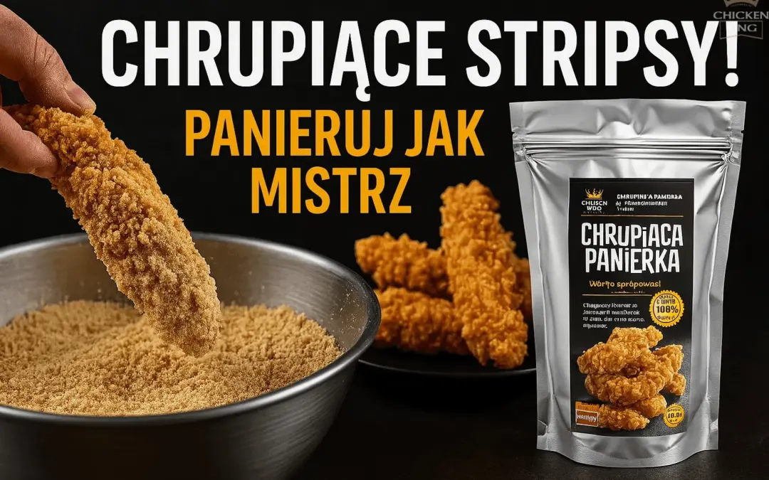 Panierowanie strpisów z kurczaka gotową Chrupiącą Panierką od Chicken King